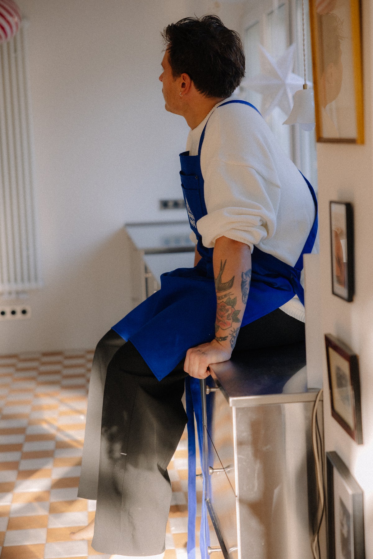 Fartuch kuchenny kobaltowy | zdjęcie 2